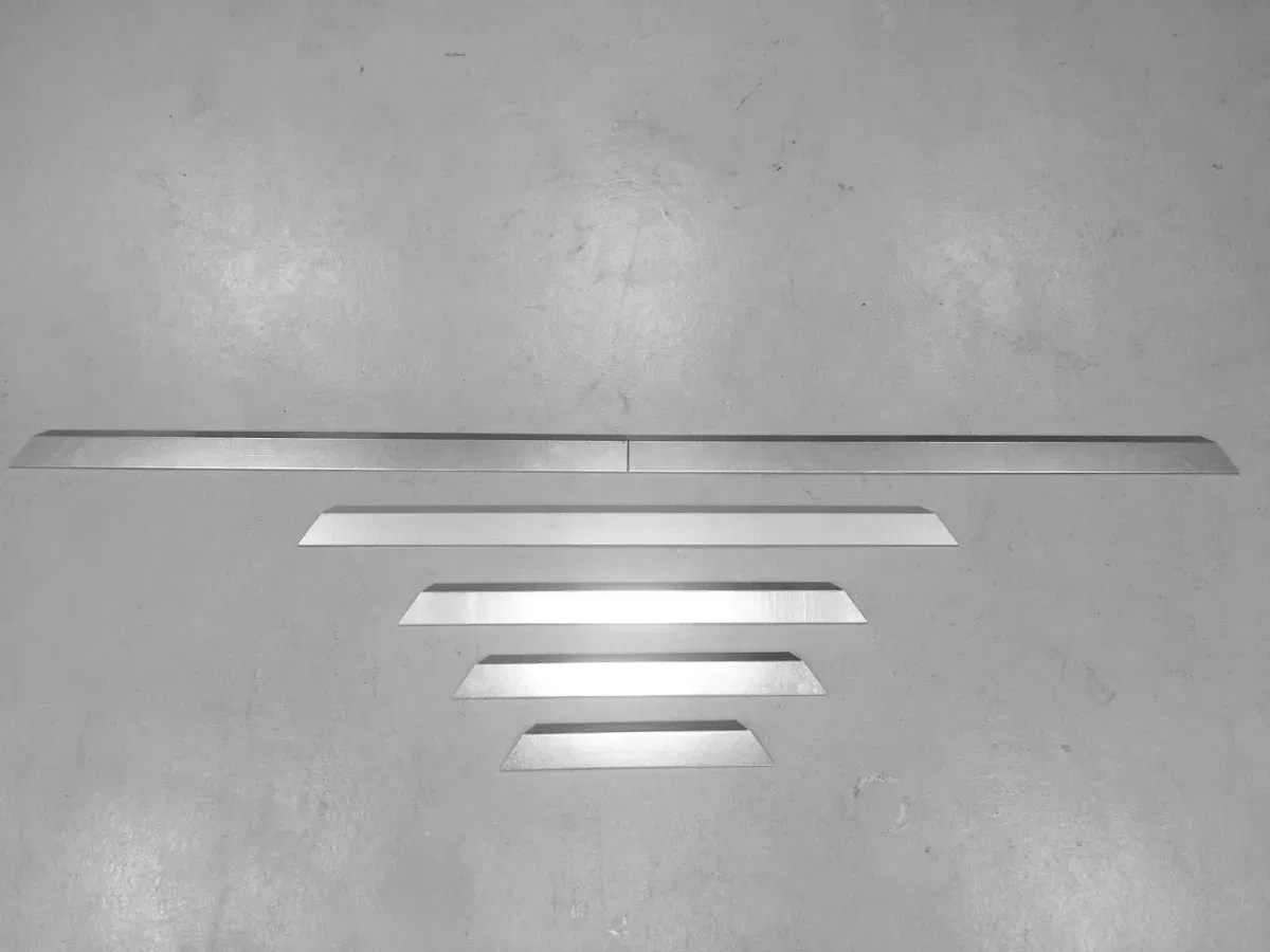 6 rustfri stålprofiler i forskellige længder