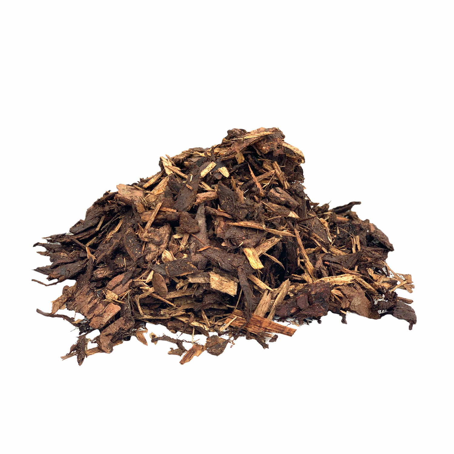 Bunke brun træflis til afdækning i haven