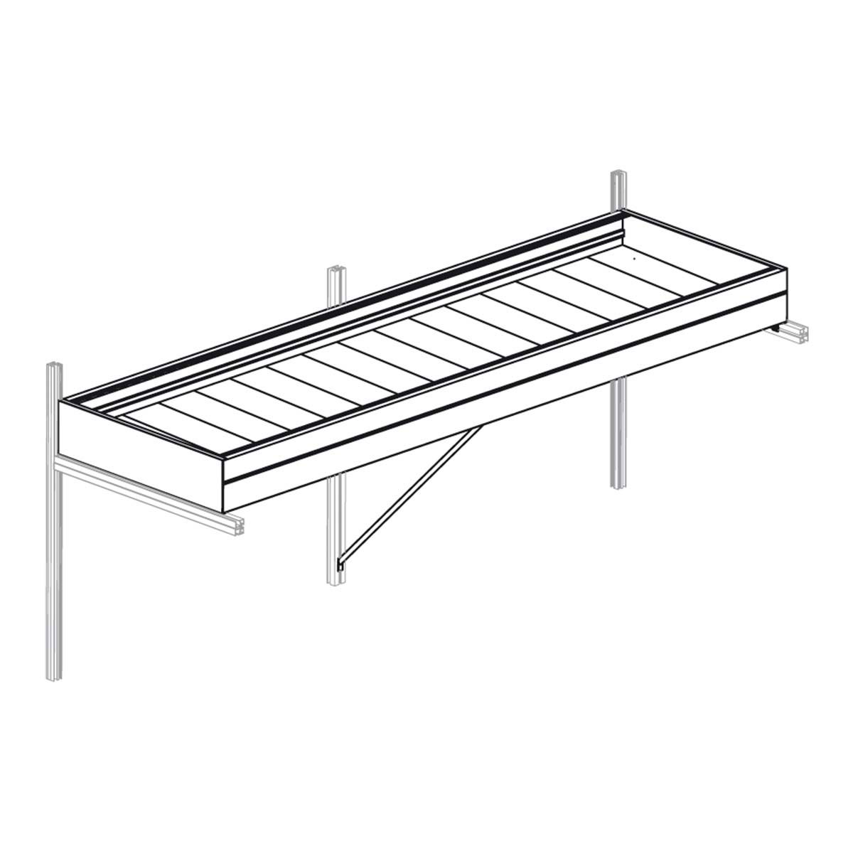 Vægmonteret plantebord i metal til drivhus