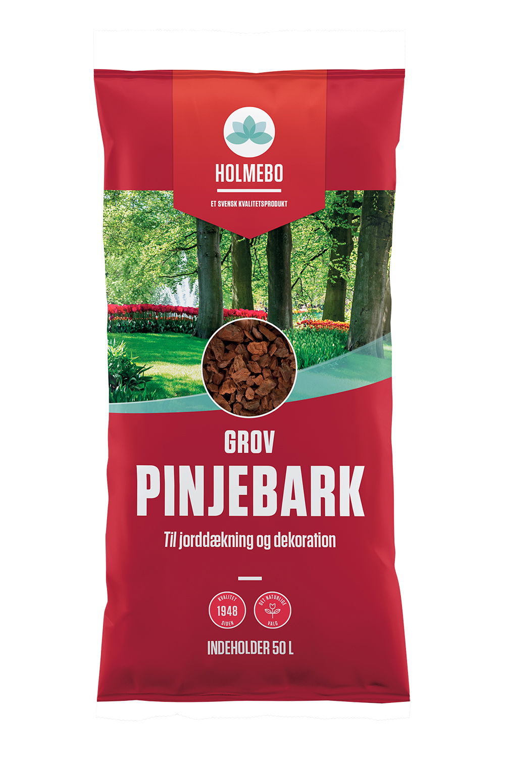 Sæk med Holmebo grov pinjebark 50 liter