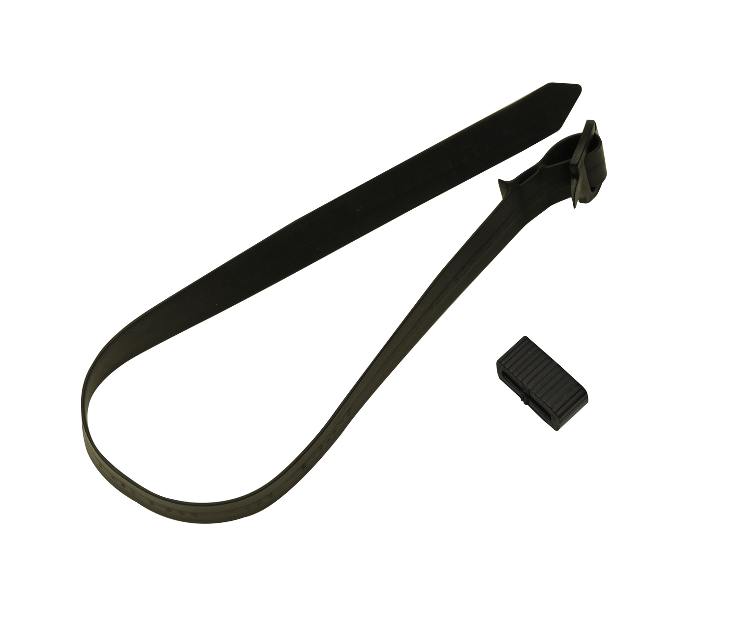 Sort plast kabelbinder med lille låseklods