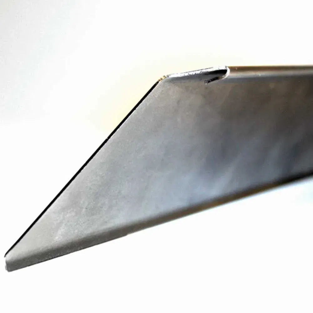 Nærbillede af spids trapez stålpladeprofil