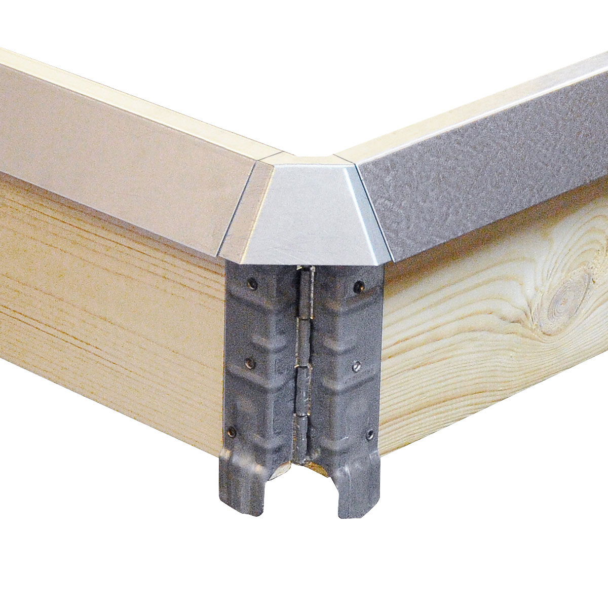 Stærkt metalhjørne til træhøjbed og kantafslutning