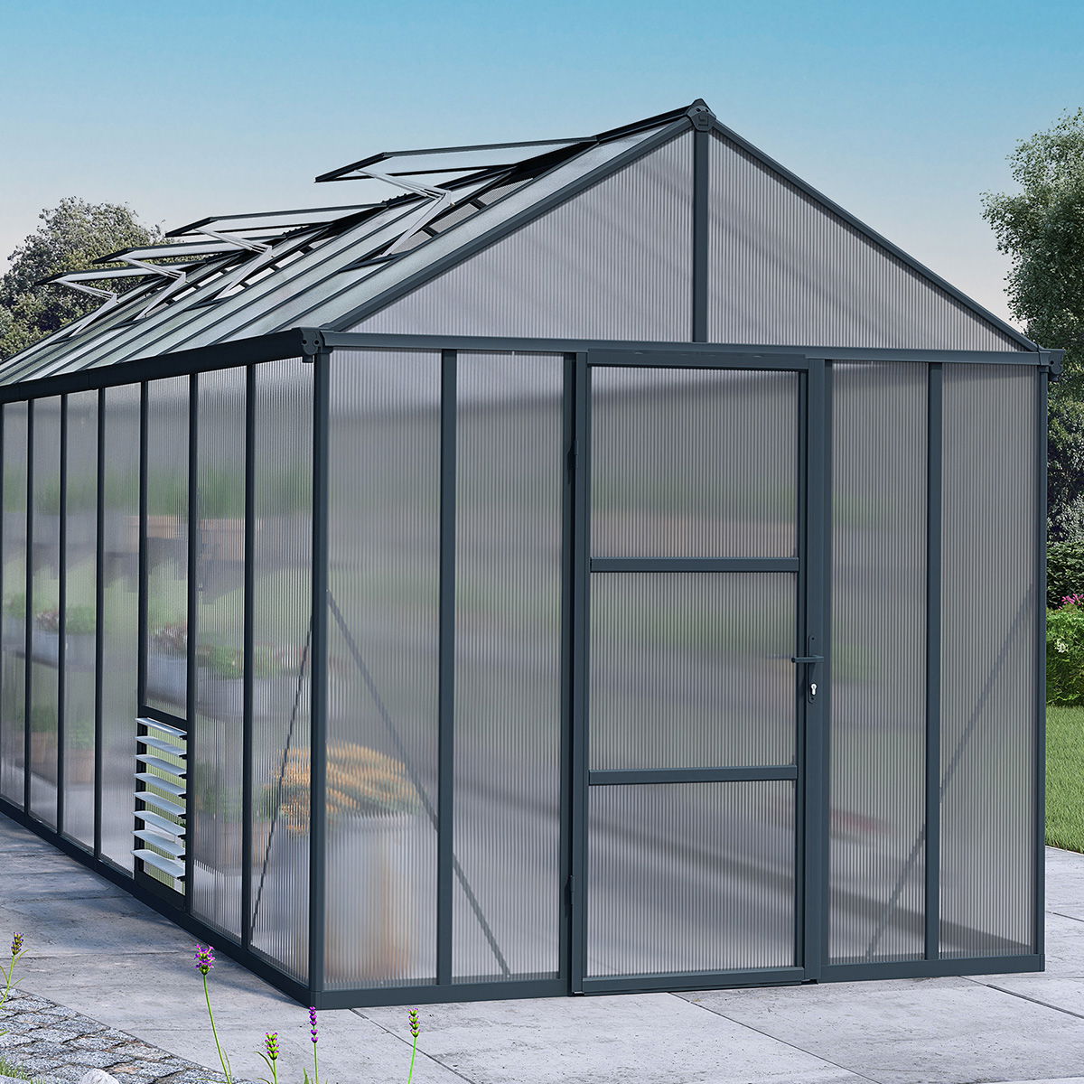 Drivhus Glory 15,3 m2 grå Palram - Canopia