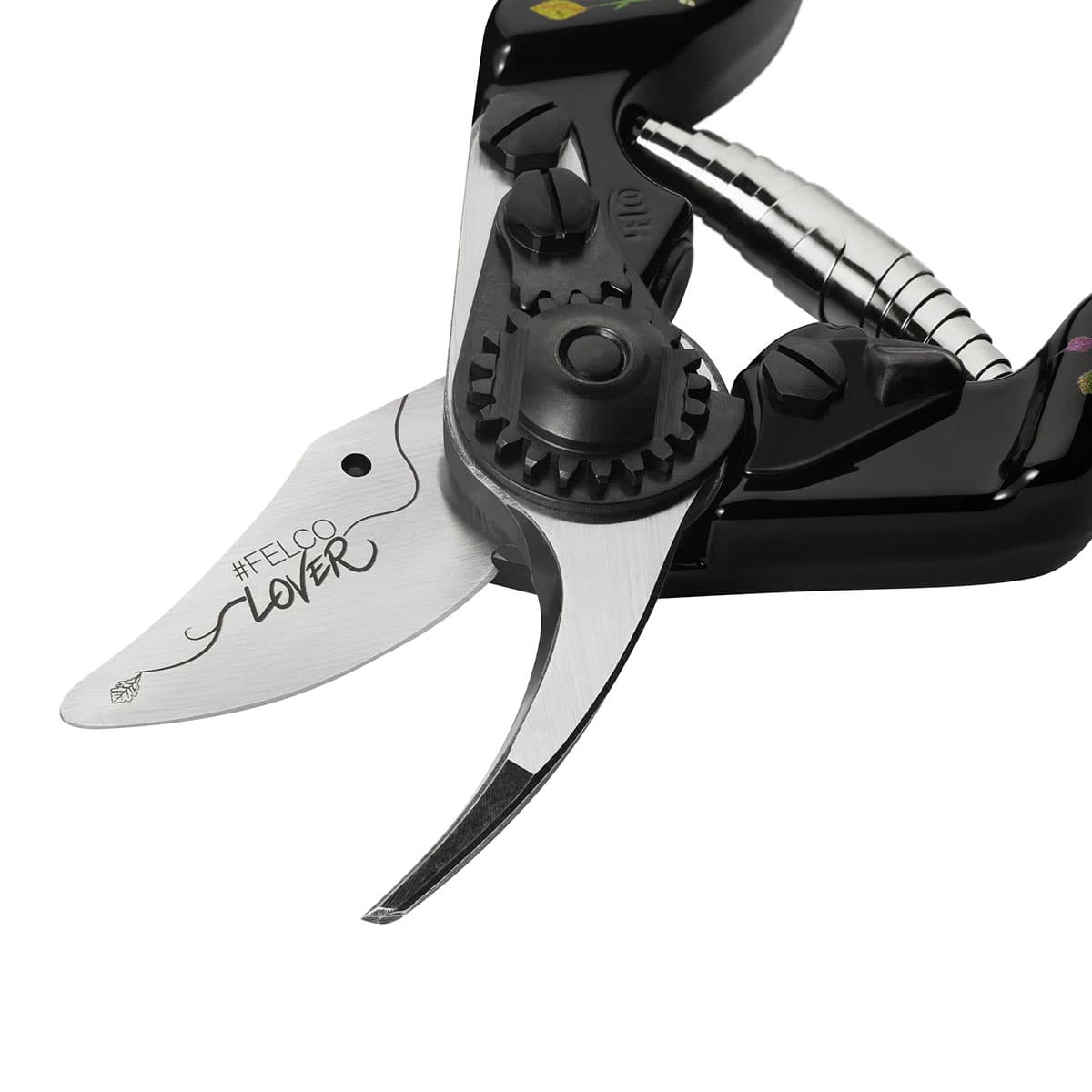 Detalje af Felco beskæresaks i rustfrit stål