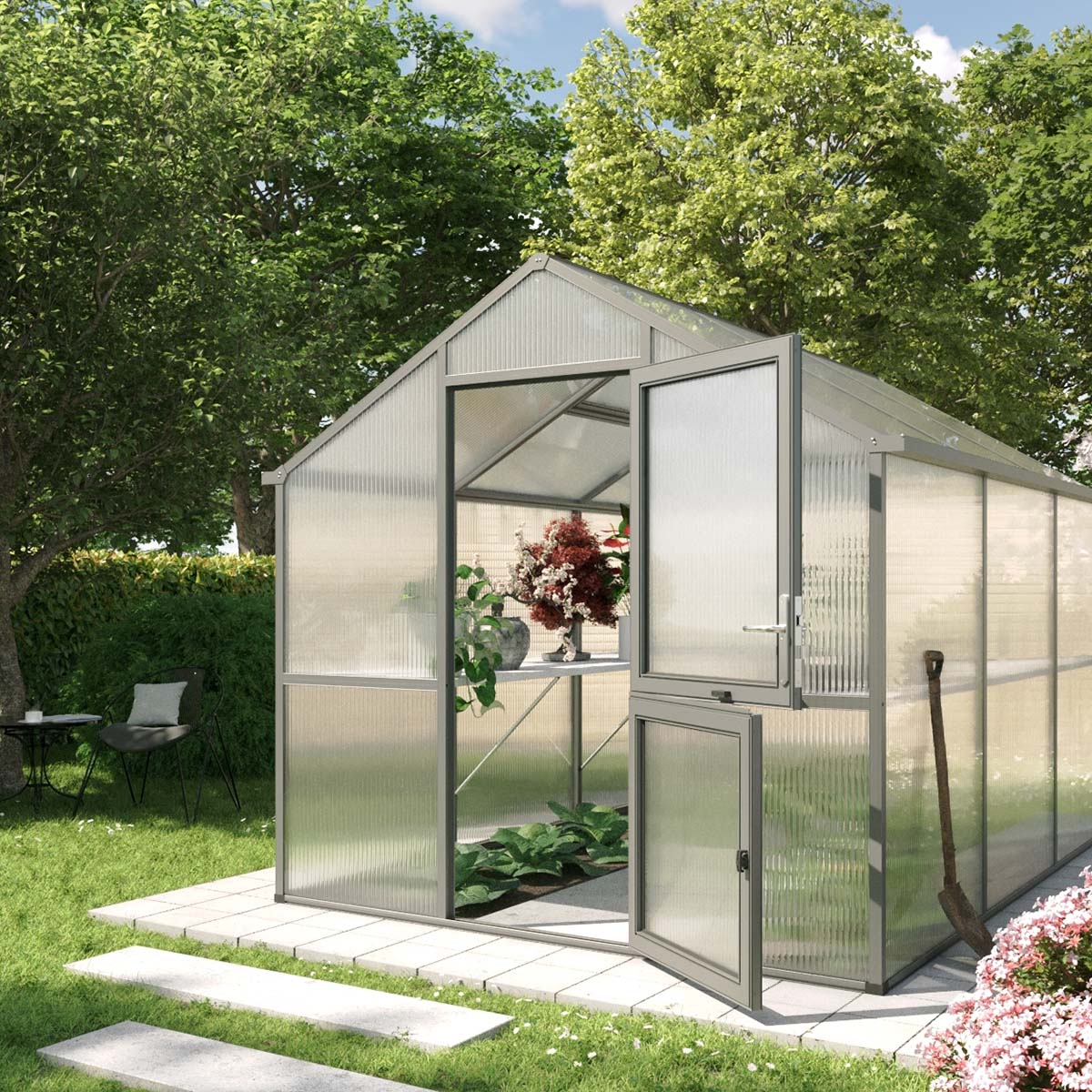 Drivhus - Model Iris III, Antracitgrå