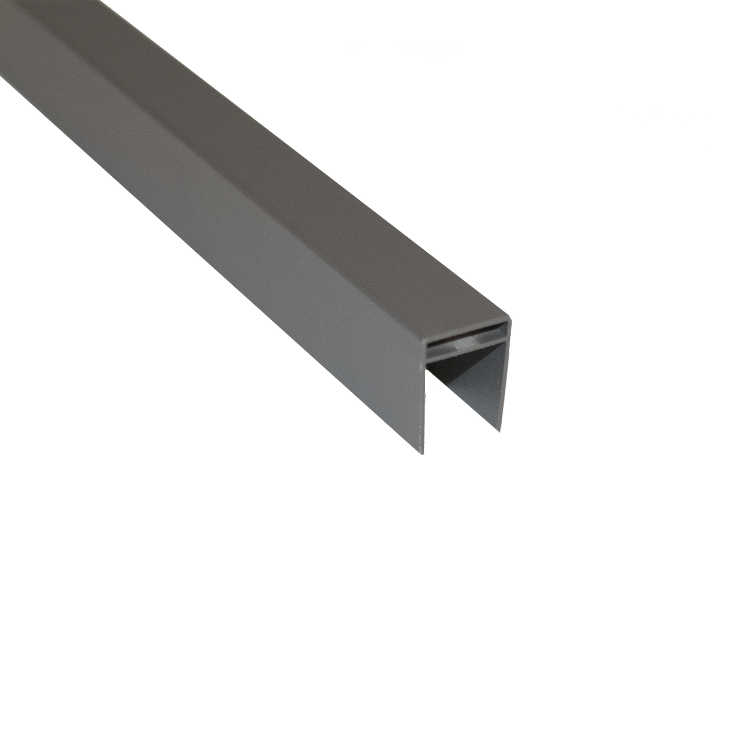 Grå U-profil i aluminium til montering