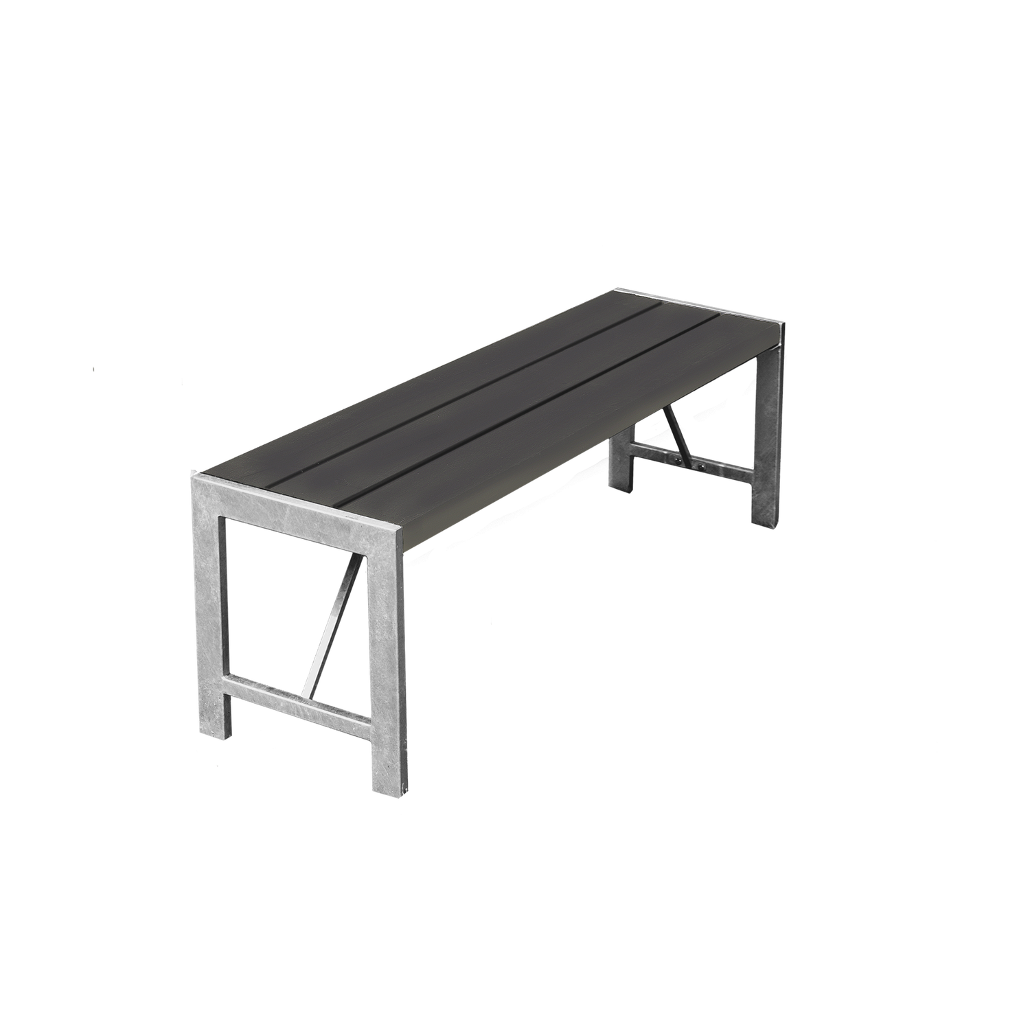 Havebænk H-model, 123 cm. Nonwood og med galvaniseret stel