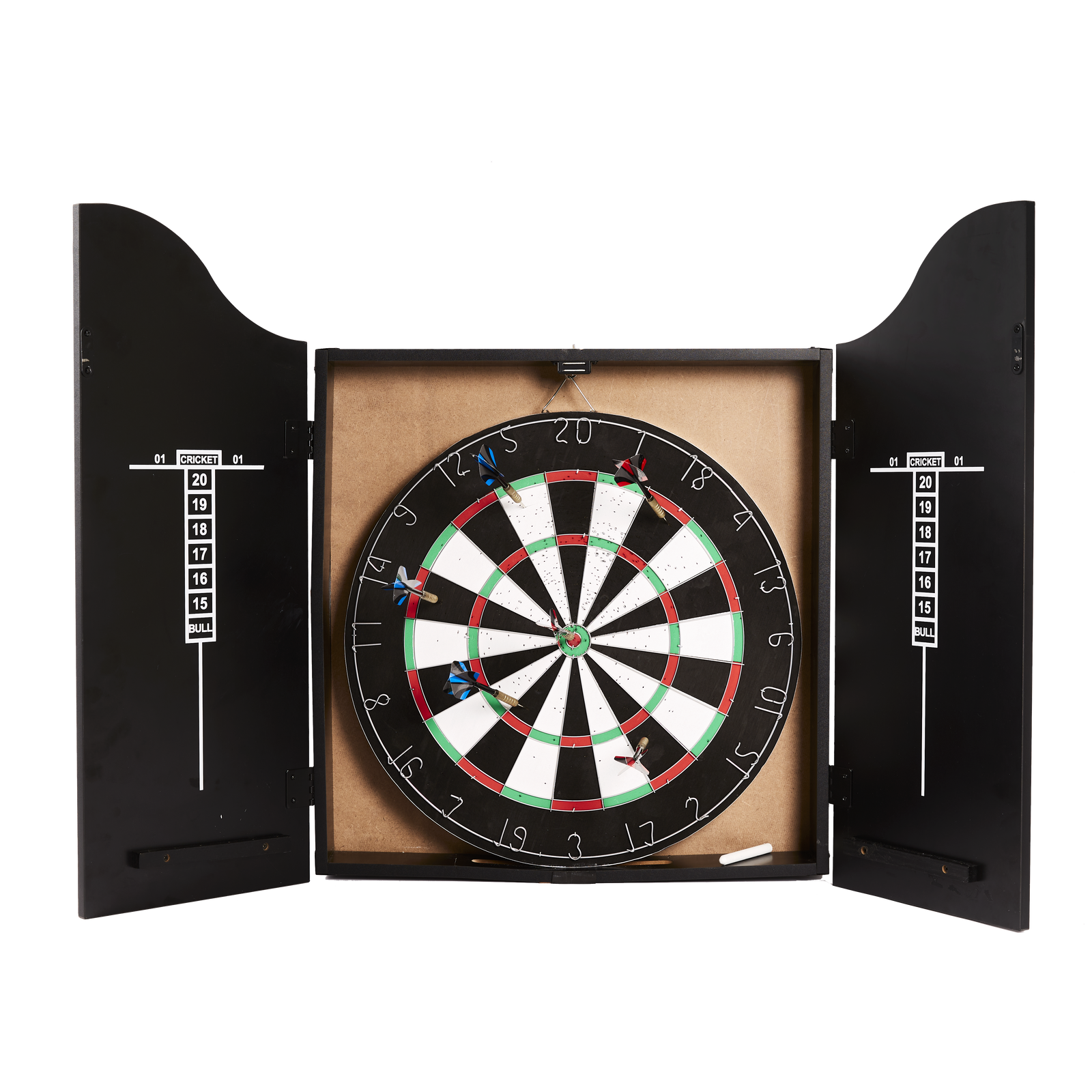 Nordic Games - Dartskive klassisk i dartskab med dartpile Ø44,5 cm