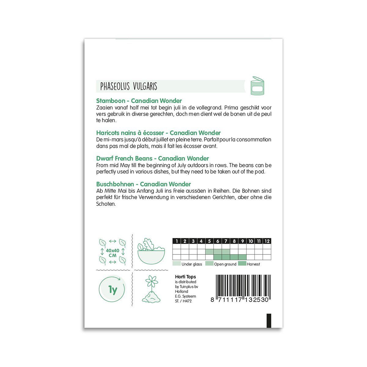 Frøpose til buskbønner Canadian Wonder