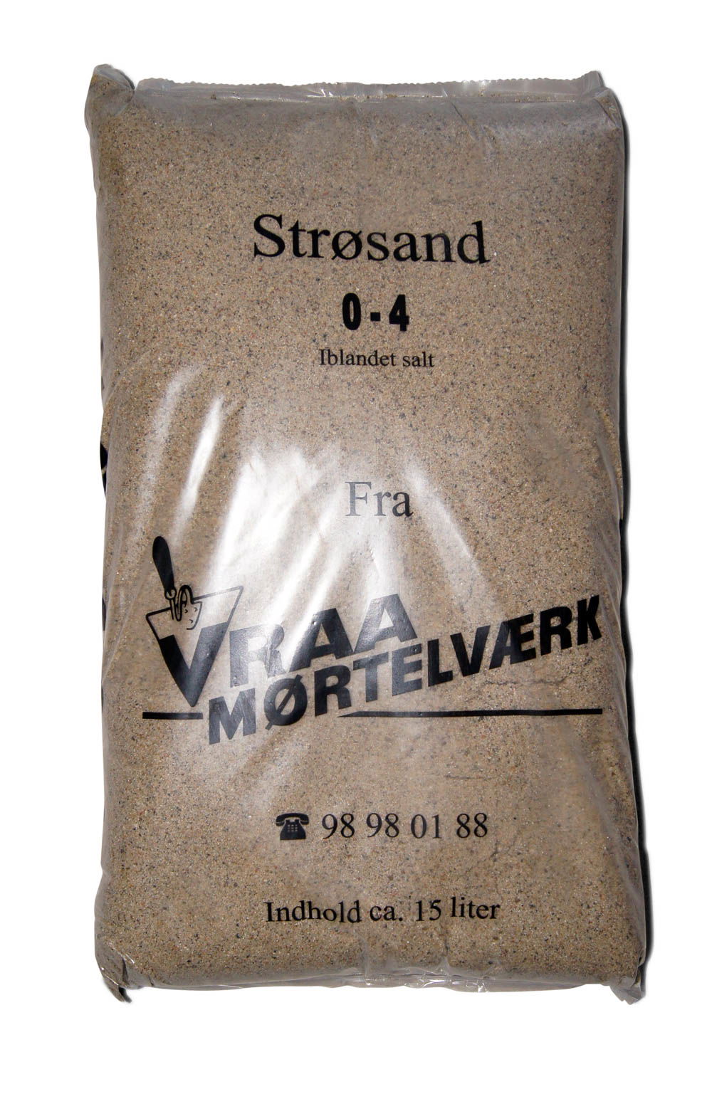 Pose med strøsand 0-4 mm iblandet salt, 15 l