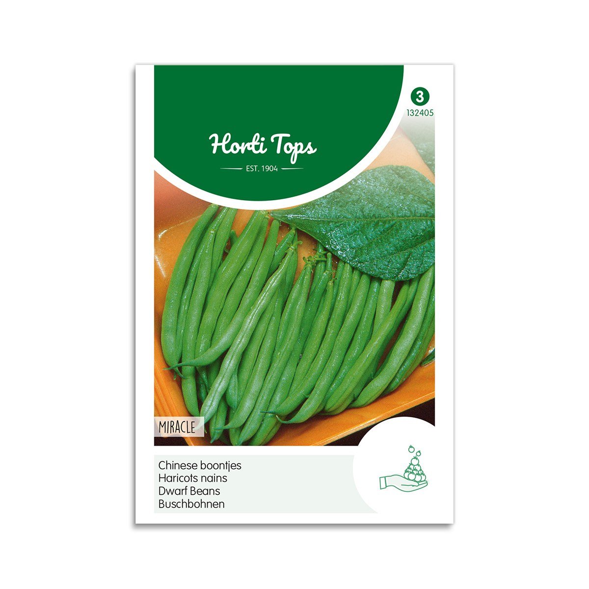 Frøpose med lave grønne bønner fra Horti Tops