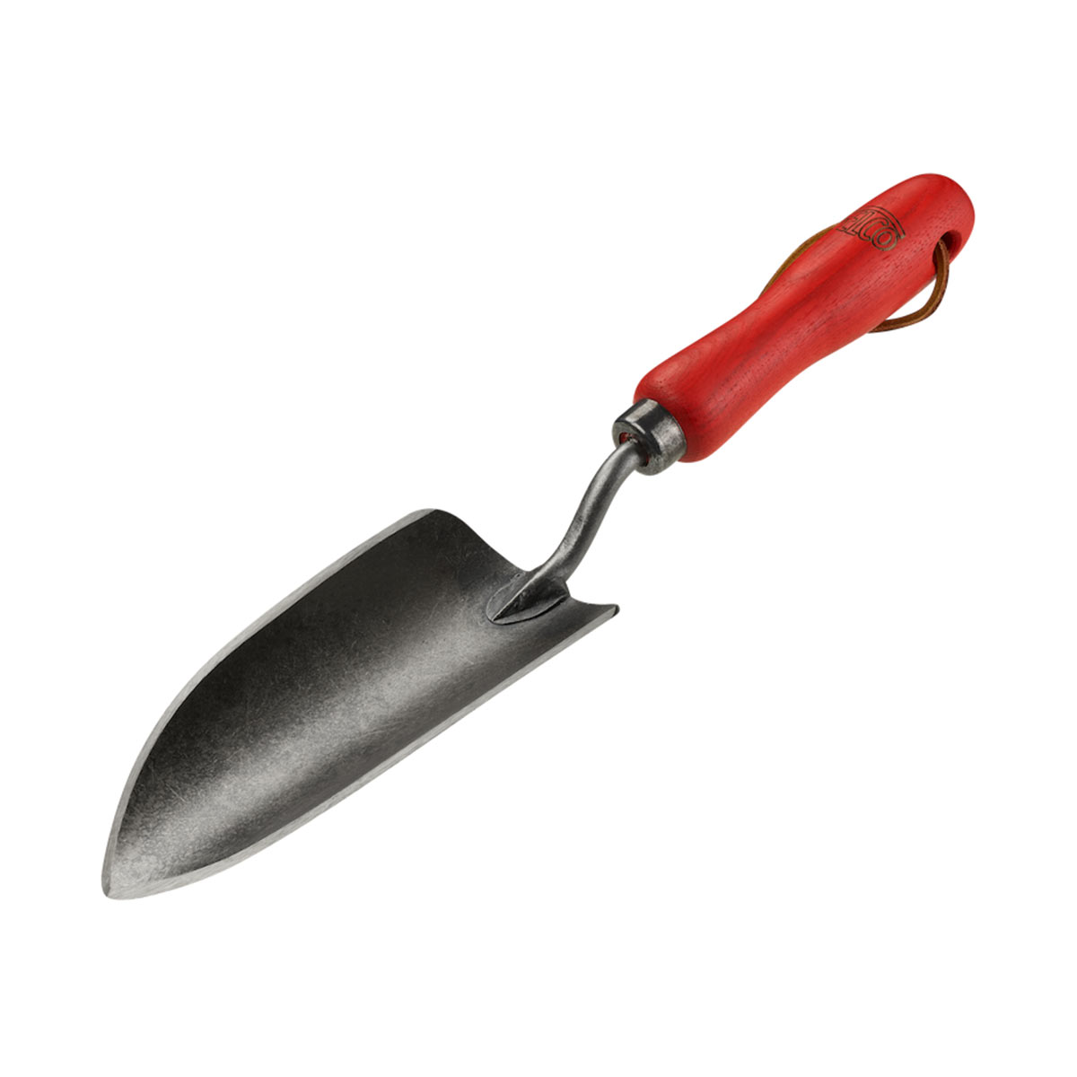 Lille haveplanteske med rødt håndtag