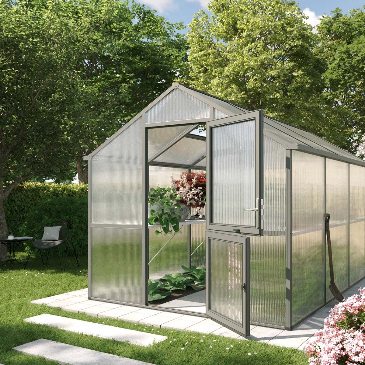 Drivhus - Model Iris IV, Antracitgrå