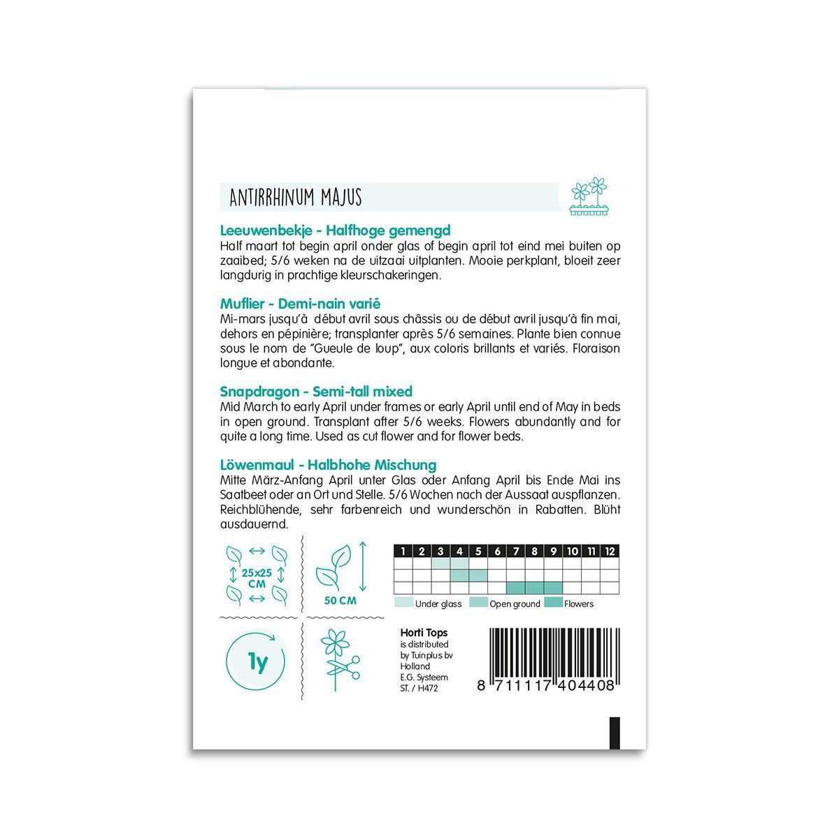 Pose med løvemundsfrø, halv høj blanding