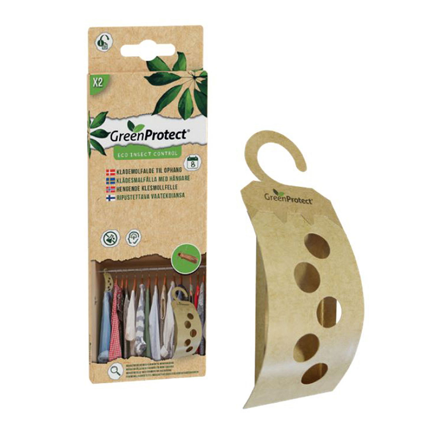 GreenProtect Klædemølfælde til ophæng - 2 stk
