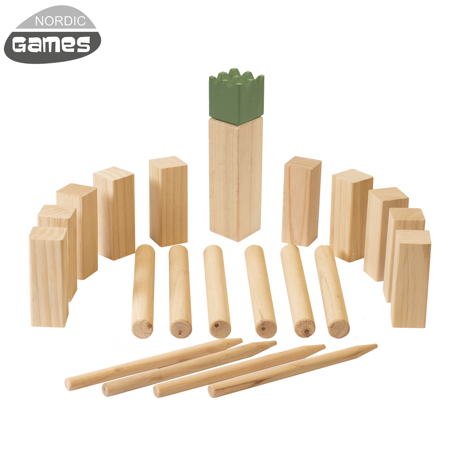Komplet Nordic Games kubb havespil i træ