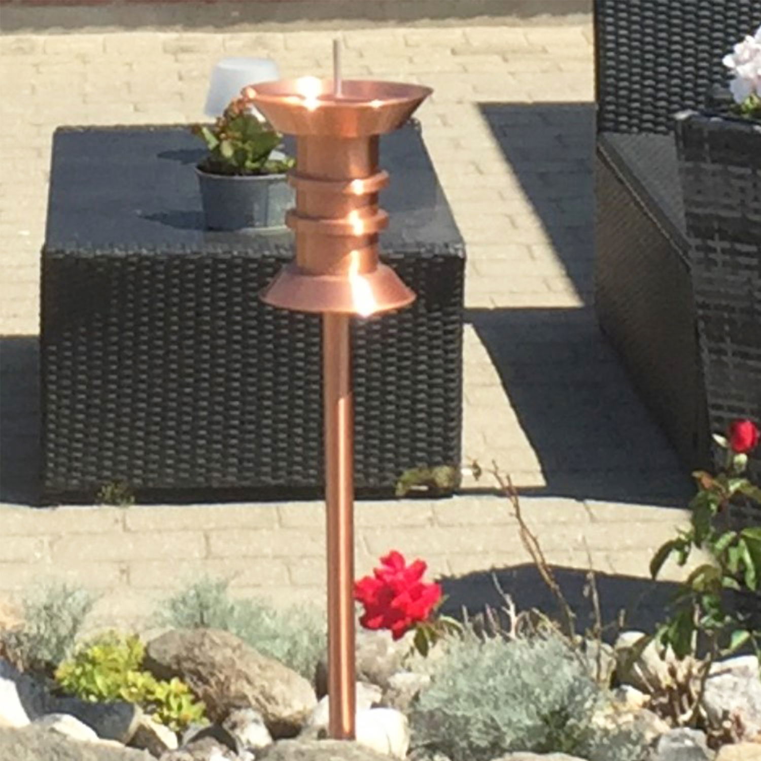 Udendørs kobber solcellelampe til haven