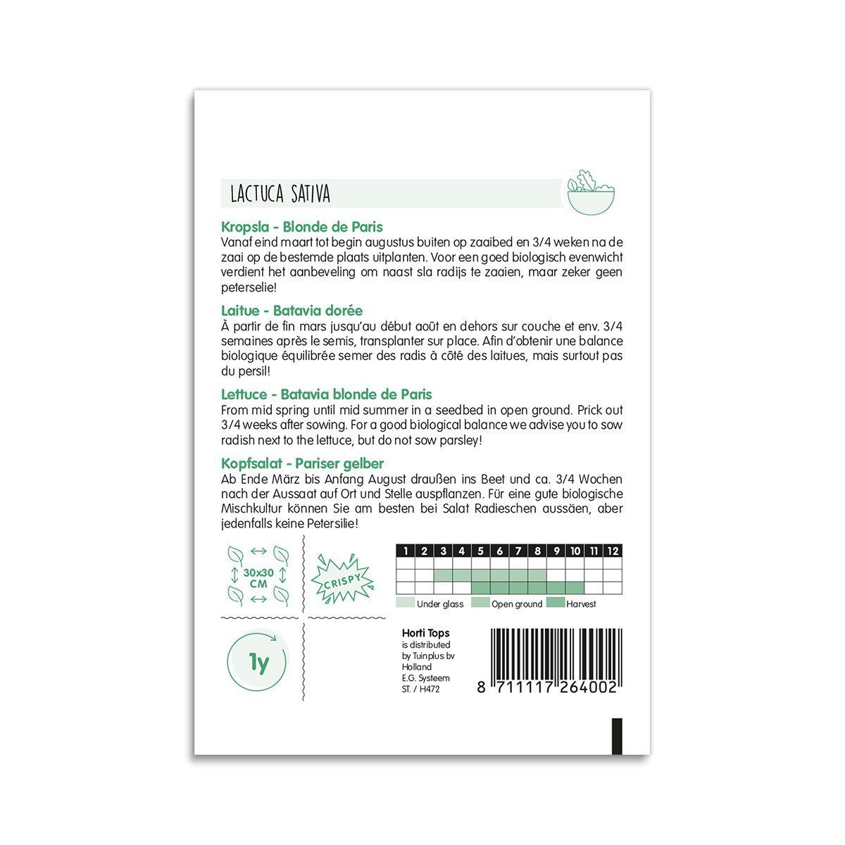 Pose med frø til Batavia Blonde de Paris salat