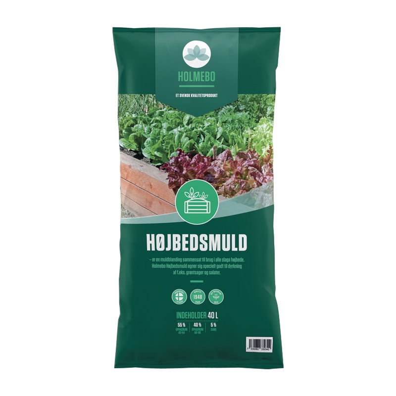Grøn sæk Holmebo højbedsmuld 40 L til køkkenhave