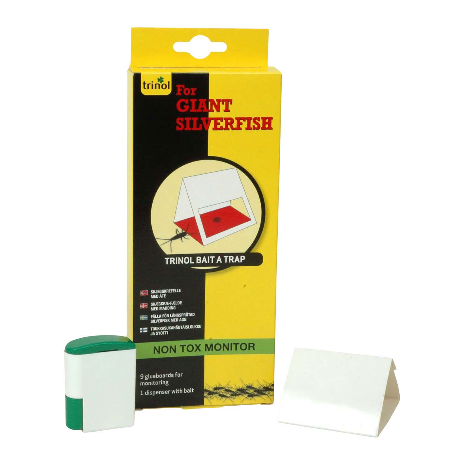 Trinol Bait-a-trap, limfælder inkl. lokkemad til skægkræ - 9 stk 