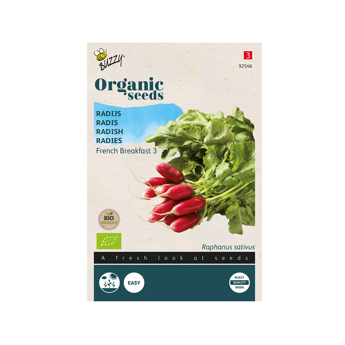 Økologiske radise frø - "French Breakfast 3"
