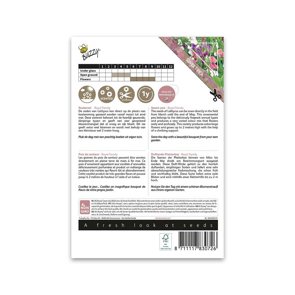 Buzzy frøpose til ærteblomst Royal Family