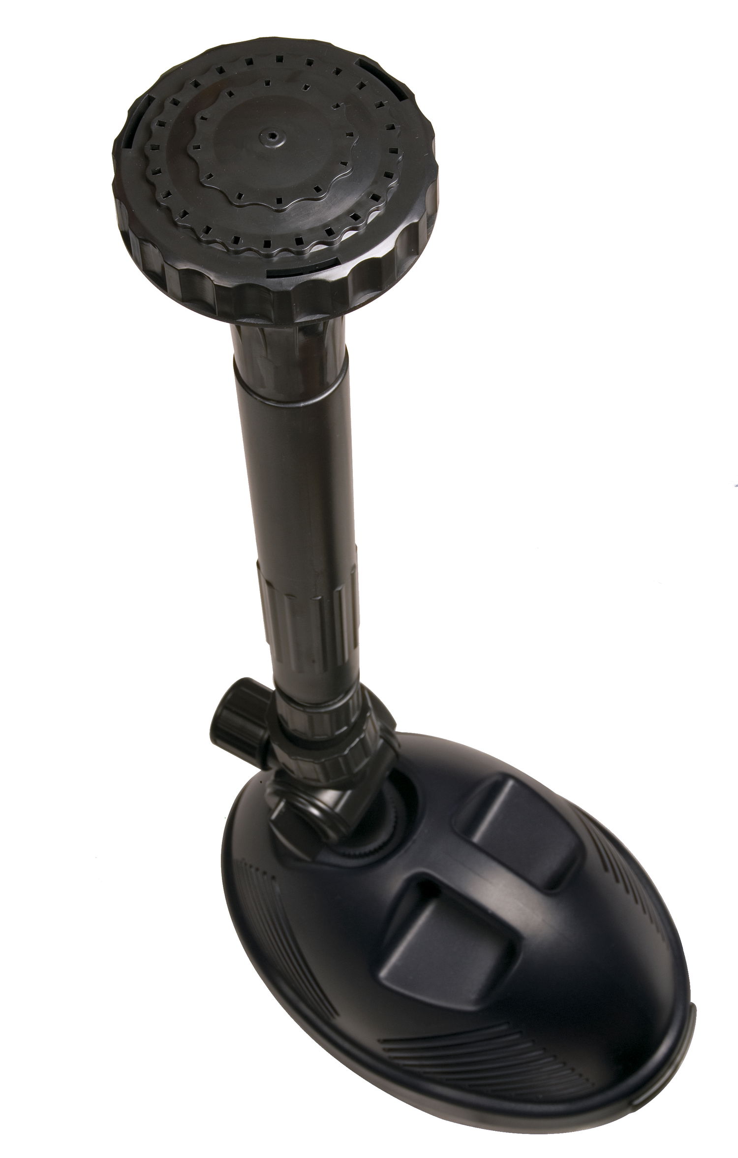 Sort justerbar springvandsdyse med pumpefod