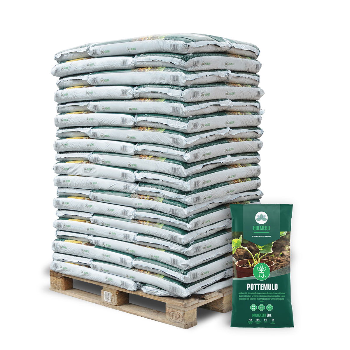 Pottemuld - 120 poser á 20 liter