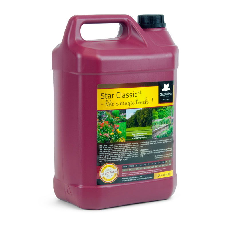 Rød dunk med Star Classic XL flydning gødning til planter