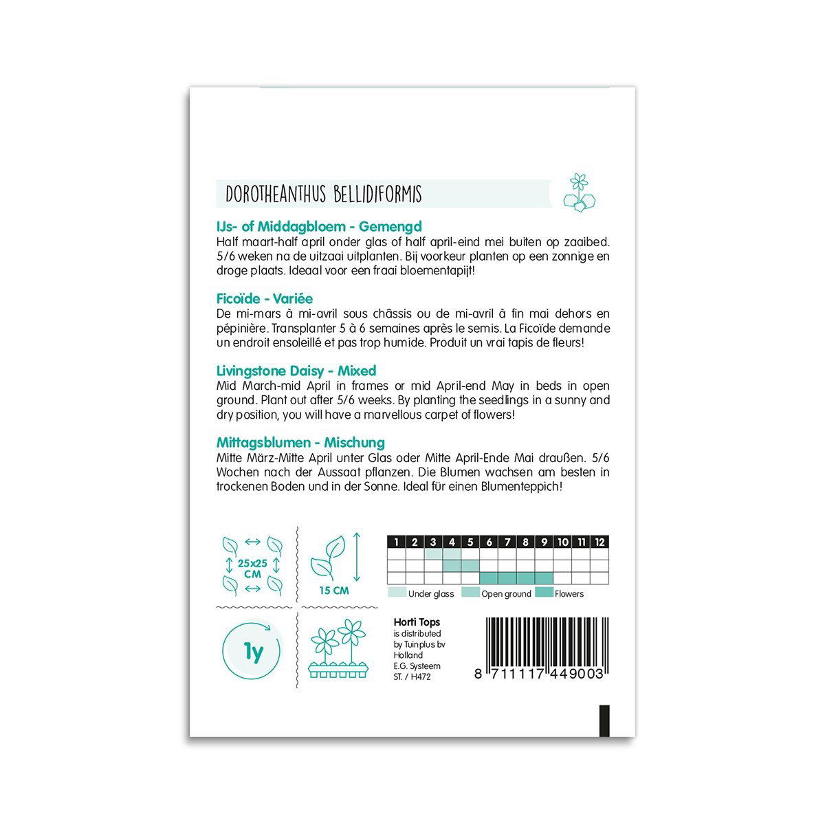 Pose med Dorotheanthus bellidiformis frø, mix