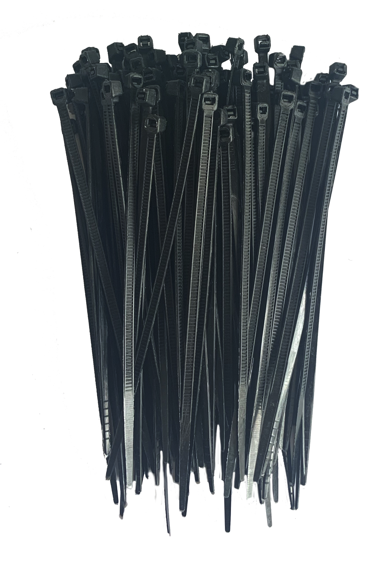 Pakke med sorte plastik kabelbindere