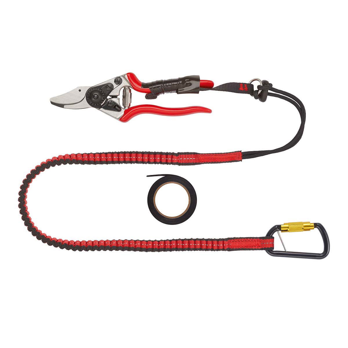 Felco 939 Sort/rød sikringssnor med alu karabinhage