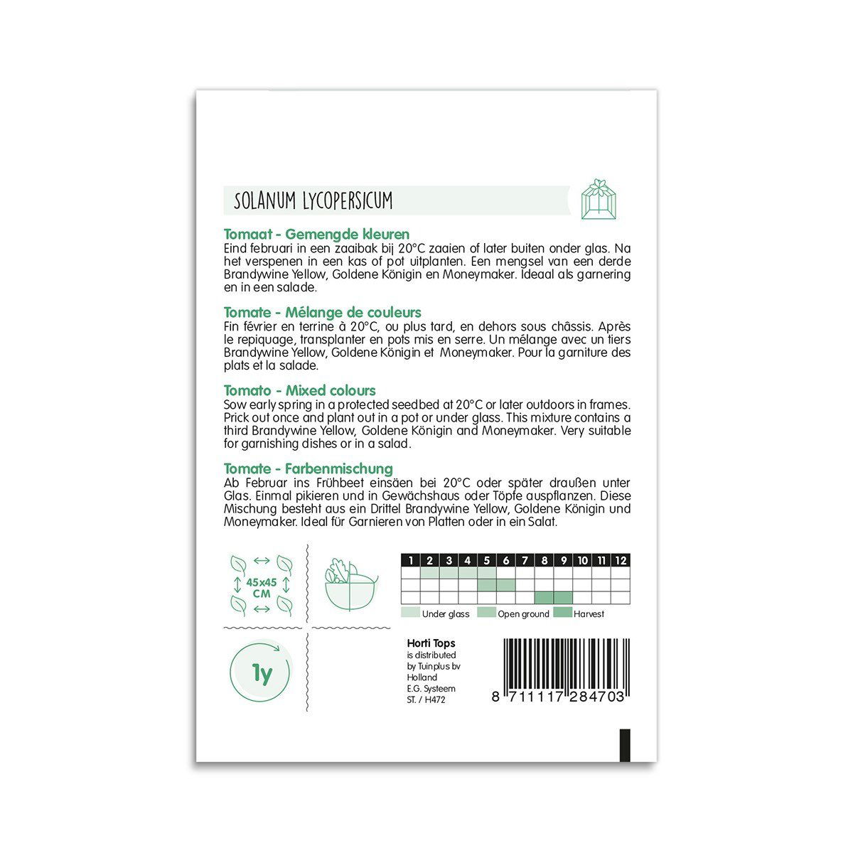 Pose med tomatfrø, blanding af farvede tomater