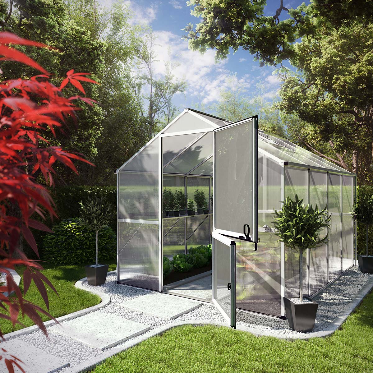 Drivhus - Model Callas IV, Aluminium Natur