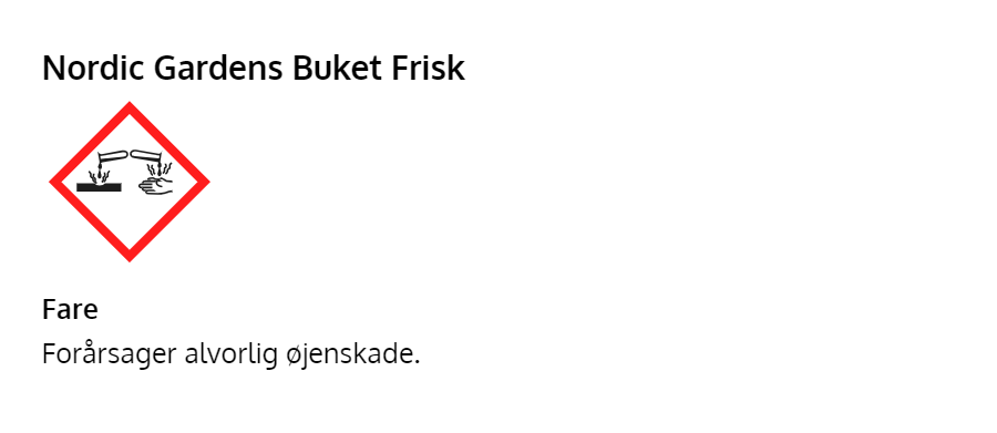 Nordic Gardens Buket Frisk med øjenskade-advarsel