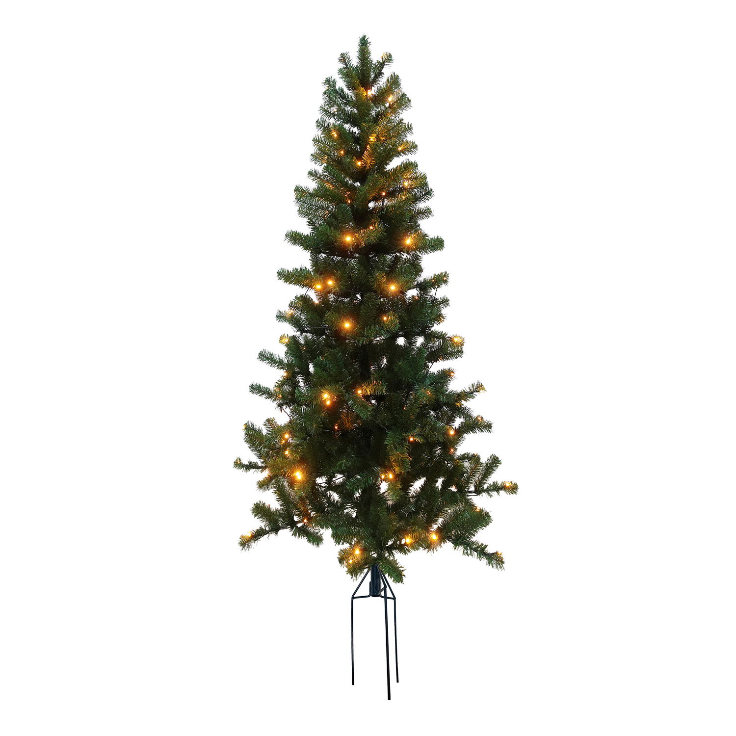 Juletræ kunstig PVC ASKE, udendørs med spyd, Klasse B+, 150 x 90 cm m/LED lys NORDIC WINTER (780-172)