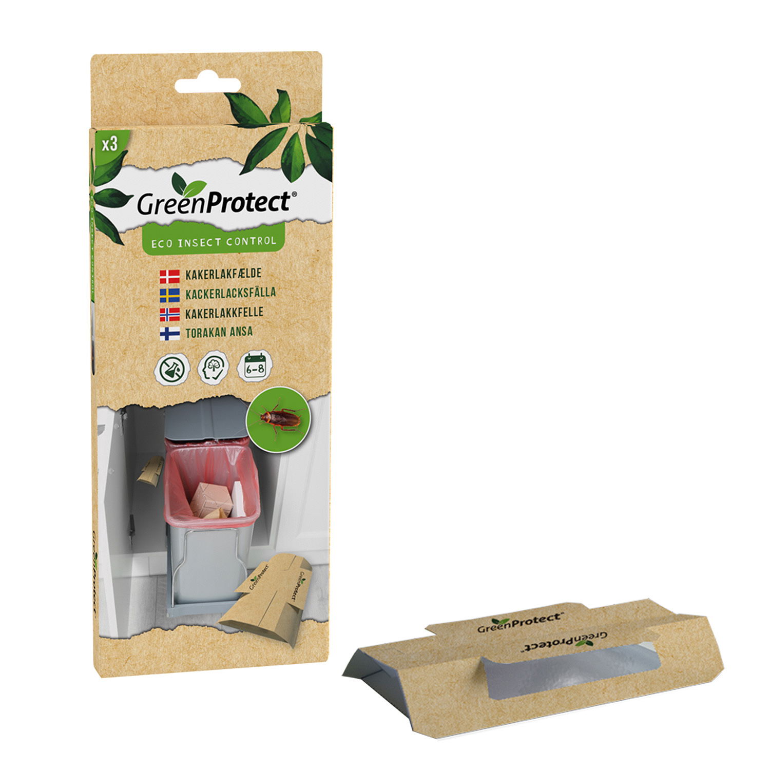 GreenProtect Kakkerlakfælde - 3 stk