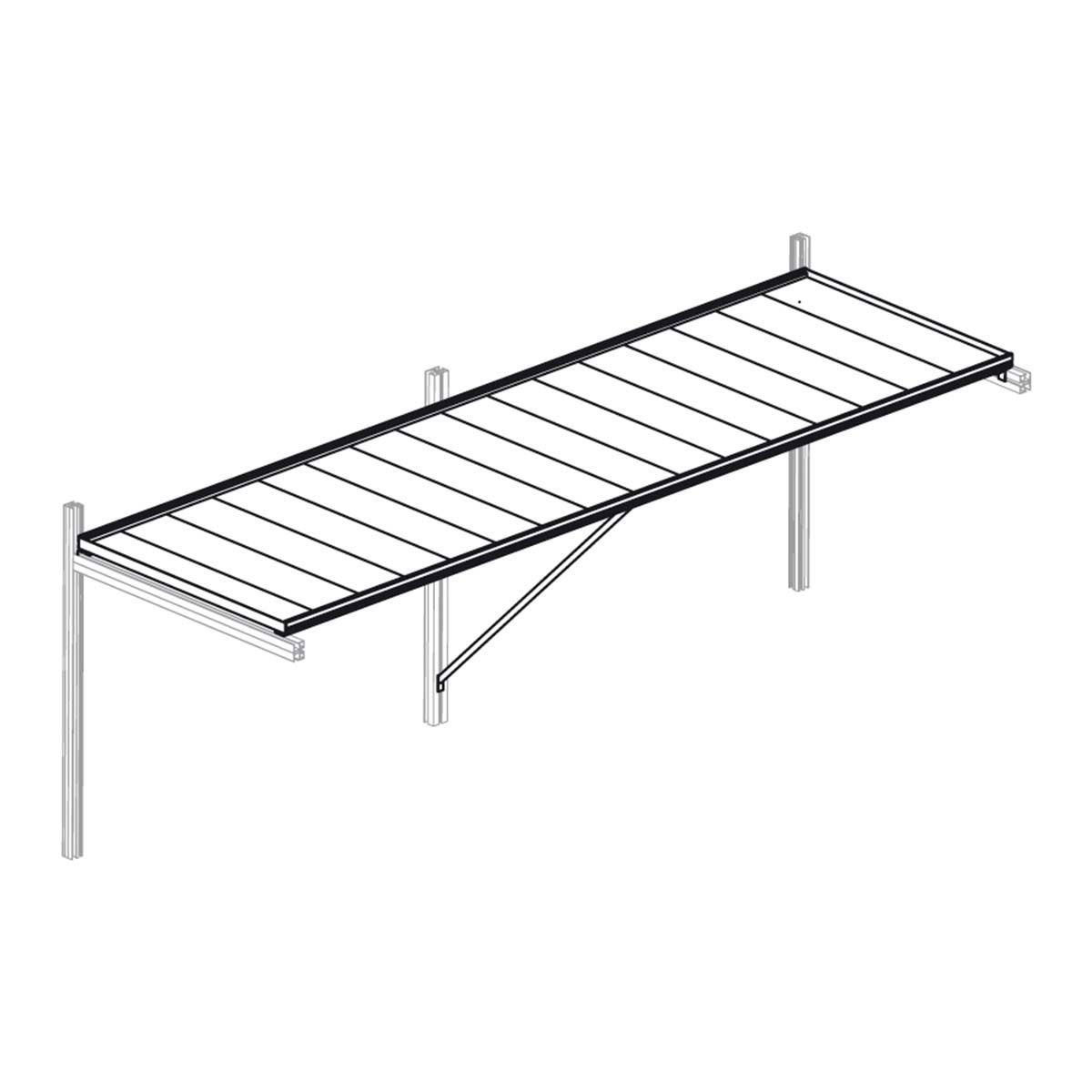 Langt vægmonteret tørrestativ i metal