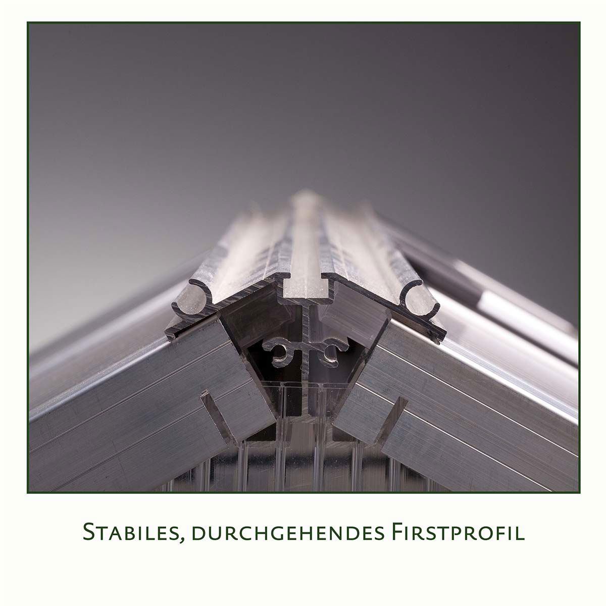 Nærbillede af stabilt, gennemgående kipprofil i alu