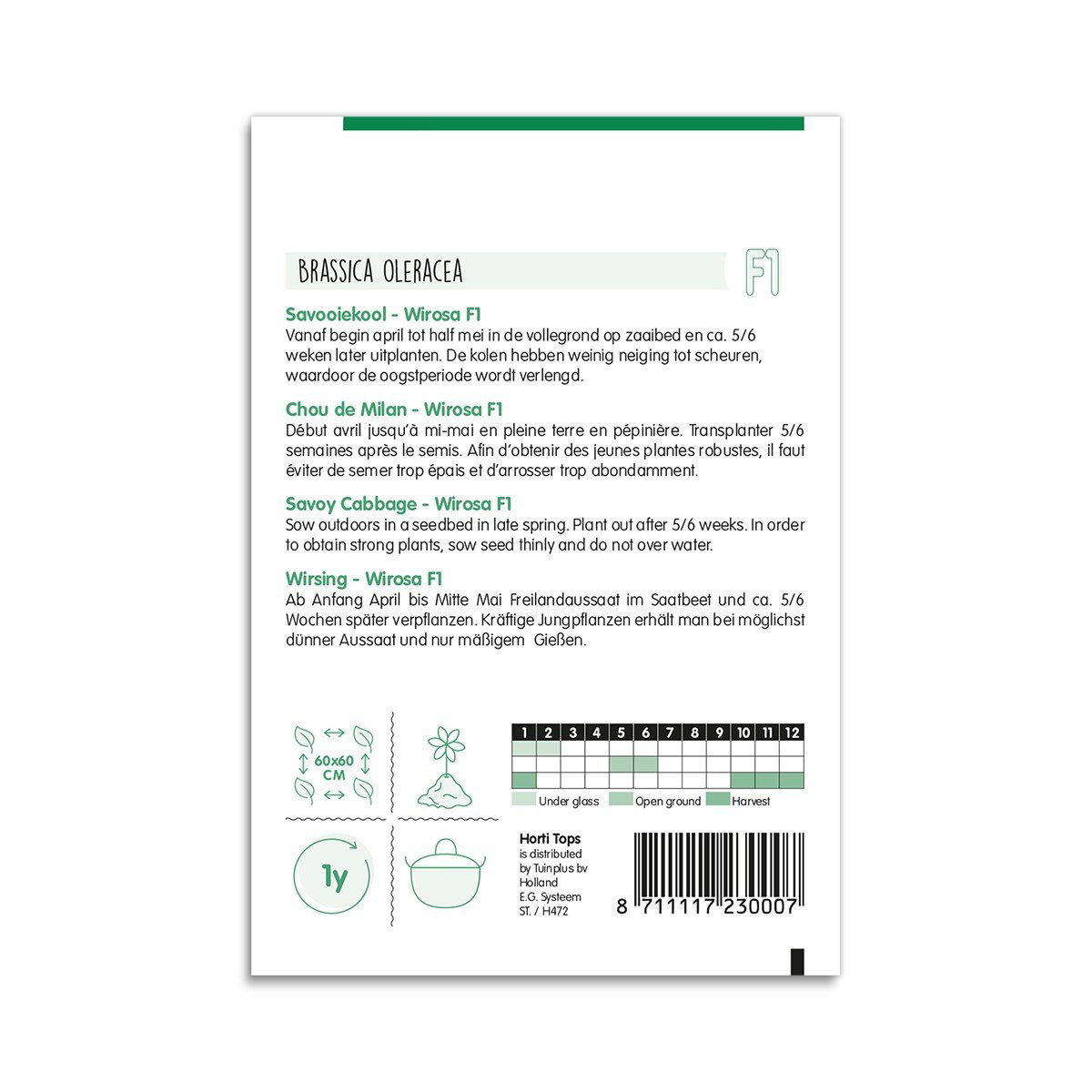 Savoykål Wirosa F1 frø til køkkenhave