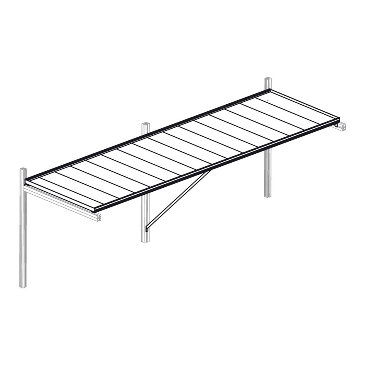 Langt vægmonteret tørrestativ i metal