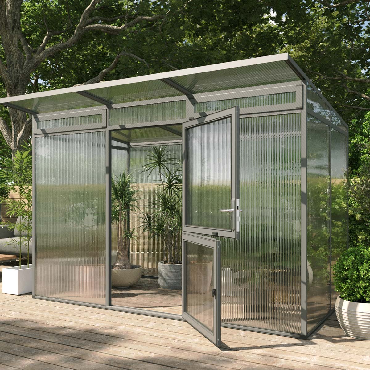 Drivhus - KGT Santini II, Antracitgrå - 6,1 m2