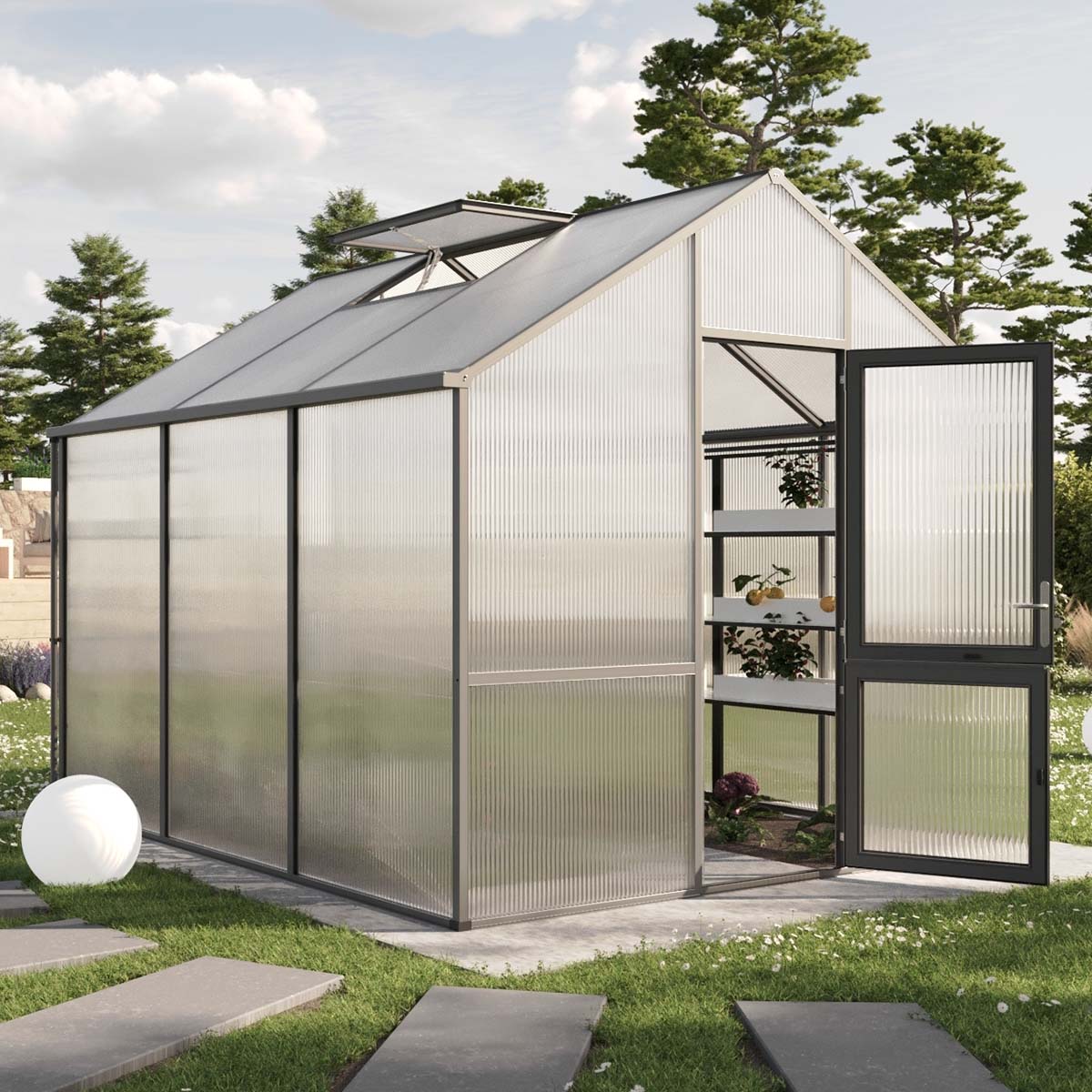 Drivhus - KGT Dahlie III, Antracitgrå - 9,59 m2