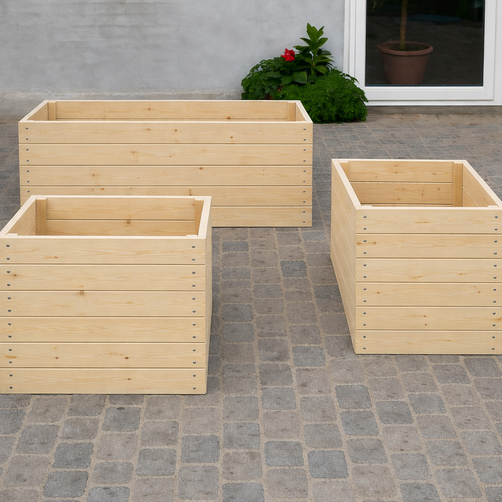 Højbed i fyrretræ, 60 cm høj - flere størrelser