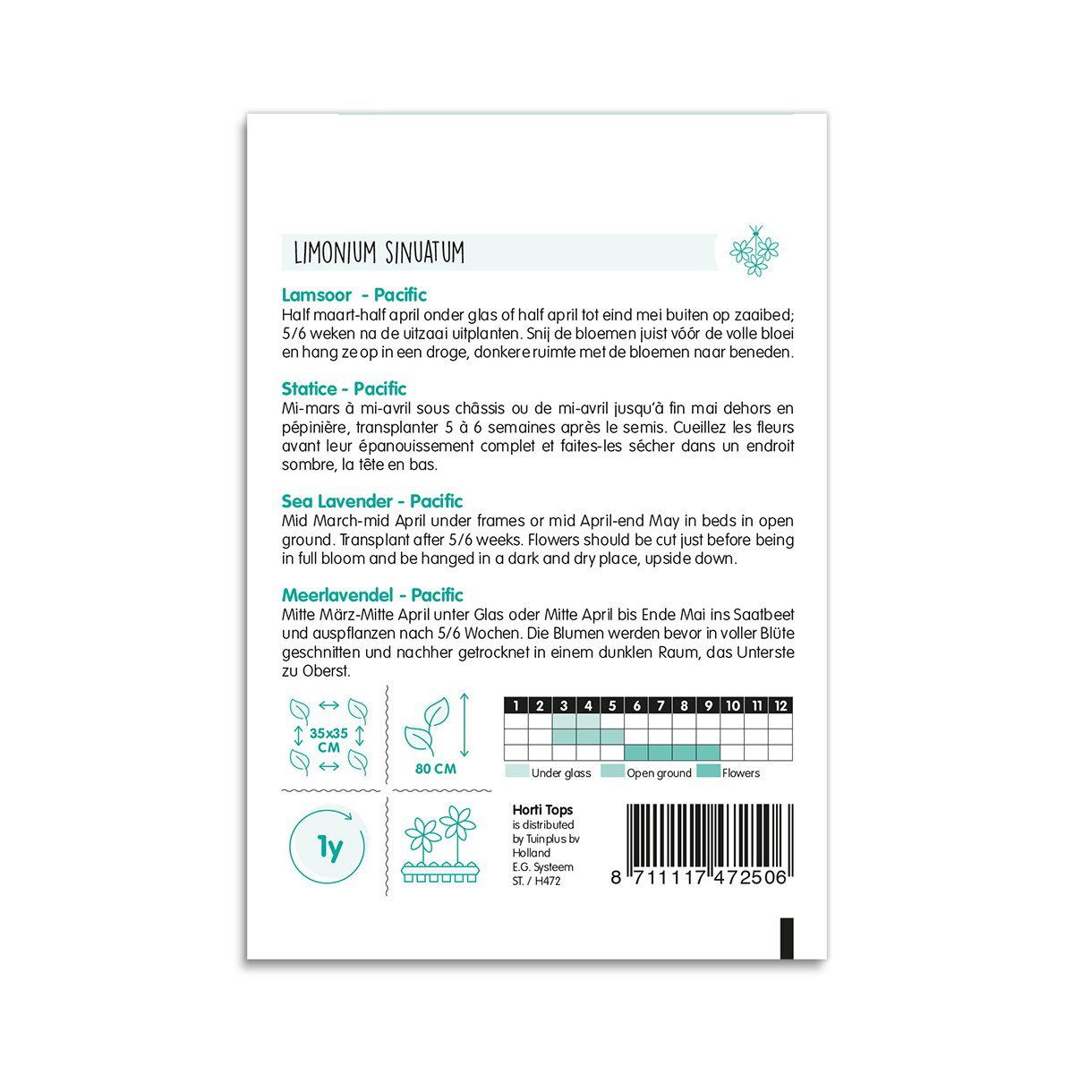 Frøpose til Limonium sinuatum havlavendel fra Horti Tops