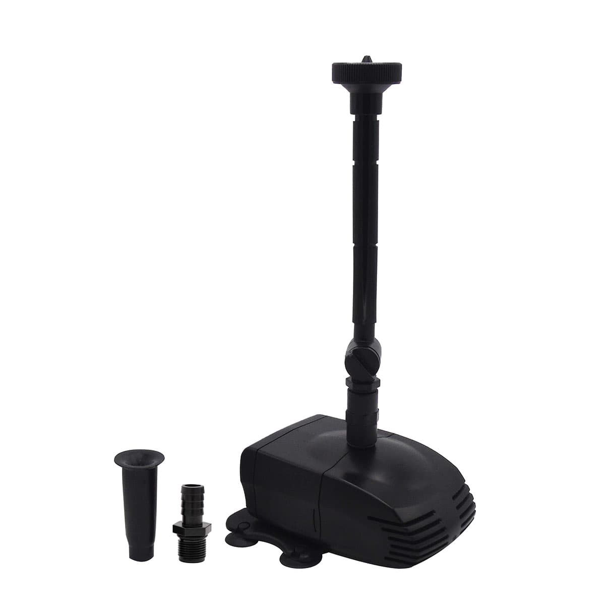 Sort justerbar fontænepumpe med tilbehør