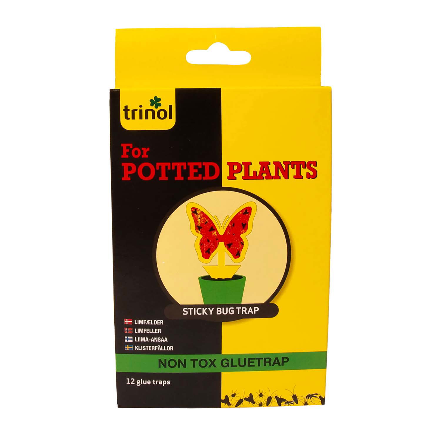 Trinol giftfri klisterfælde til potteplanter, 12 stk