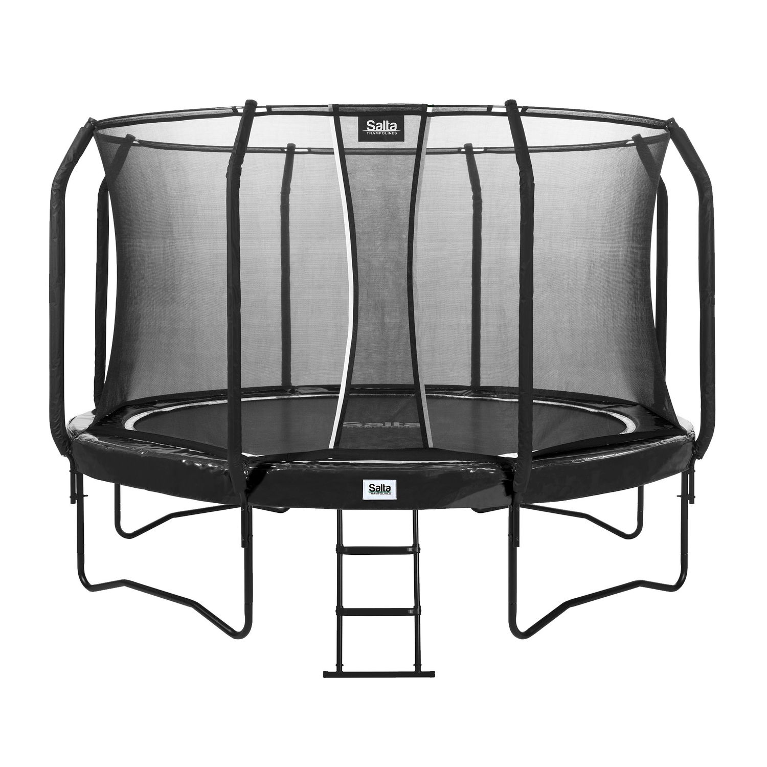 Trampolin First Class Ø427 cm, sort inkl. sikkerhedsnet og stige Salta (805-567)