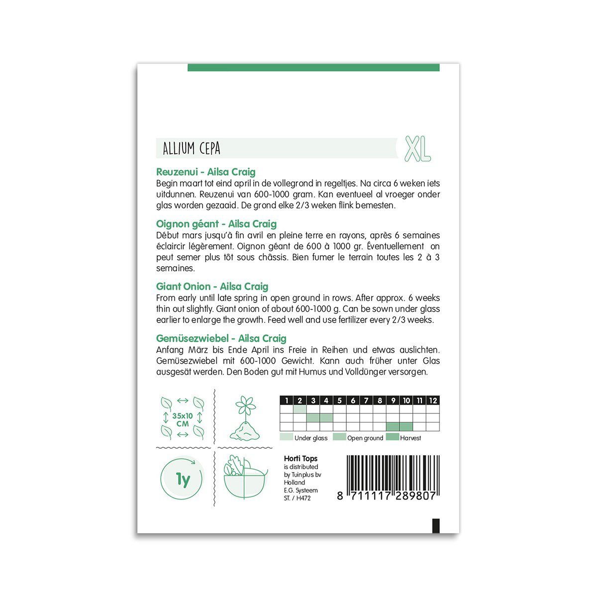 Pose med frø til kæmpe løg Ailsa Craig